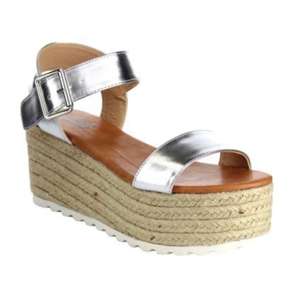 silver platform espadrilles